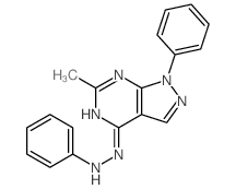 1-(3-methyl-9-phenyl-2,4,8,9-tetrazabicyclo[4.3.0]nona-1,3,5,7-tetraen-5-yl)-2-phenyl-hydrazine Structure