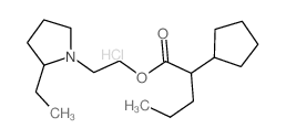 Cyclopentaneaceticacid, a-propyl-,2-(2-ethyl-1-pyrrolidinyl)ethyl ester, hydrochloride (1:1) structure