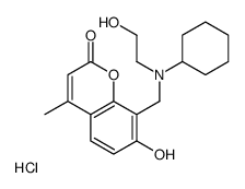 8-[[cyclohexyl(2-hydroxyethyl)amino]methyl]-7-hydroxy-4-methylchromen-2-one,hydrochloride结构式