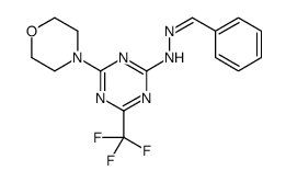 N-[(E)-benzylideneamino]-4-morpholin-4-yl-6-(trifluoromethyl)-1,3,5-triazin-2-amine Structure
