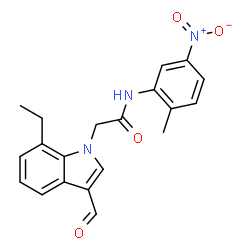 1H-Indole-1-acetamide,7-ethyl-3-formyl-N-(2-methyl-5-nitrophenyl)-(9CI) picture