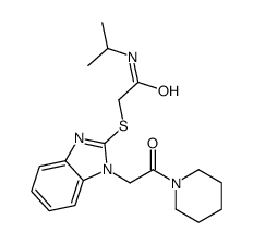 Acetamide, N-(1-methylethyl)-2-[[1-[2-oxo-2-(1-piperidinyl)ethyl]-1H-benzimidazol-2-yl]thio]- (9CI)结构式