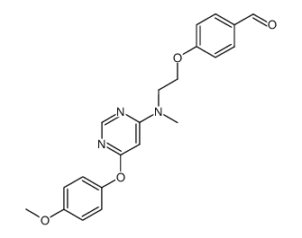 4-(2-{[6-(4-methoxyphenoxy)pyrimidin-4-yl]methylamino}ethoxy)benzaldehyde结构式