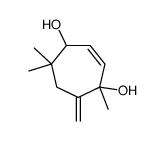 1,5,5-trimethyl-7-methylidenecyclohept-2-ene-1,4-diol Structure