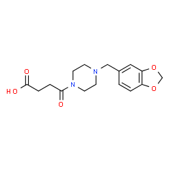 4-[4-(1,3-Benzodioxol-5-ylmethyl)piperazin-1-yl]-4-oxobutanoic acid structure