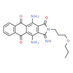 4,11-Diamino-2,3-dihydro-3-imino-2-(3-propoxypropyl)-1H-naphth[2,3-f]isoindole-1,5,10-trione结构式