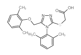 Acetic acid,2-[[5-[(2,6-dimethylphenoxy)methyl]-4-(2,6-dimethylphenyl)-4H-1,2,4-triazol-3-yl]thio]- Structure