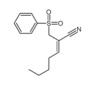 2-(benzenesulfonylmethyl)hept-2-enenitrile Structure