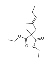 Methyl(2-methyl-2E-pentyl)malonsaeurediaethylester Structure