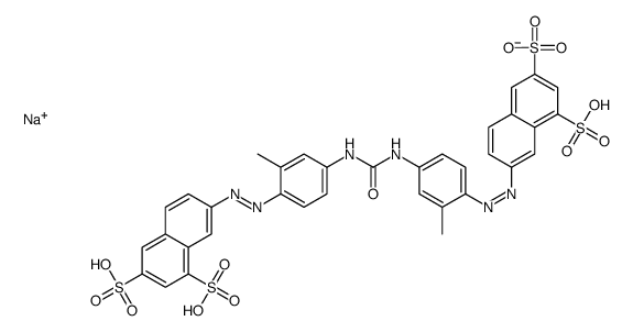 7,7'-[carbonylbis[imino(2-methyl-p-phenylene)azo]]bis(naphthalene-1,3-disulphonic) acid, sodium salt Structure