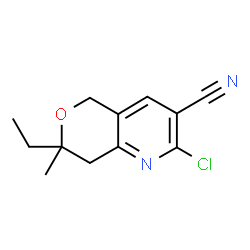 2-chloro-7-ethyl-7-methyl-5,8-dihydropyrano[4,3-b]pyridine-3-carbonitrile Structure
