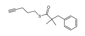 S-(pent-4-yn-1-yl) 2,2-dimethyl-3-phenylpropanethioate Structure