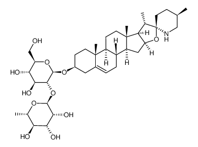 (22R,25R)-spirosol-5-en-3β-yl O-α-L-rhamnopyranosyl-(1->2)-β-D-glucopyranoside结构式