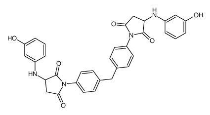 3-(3-hydroxyanilino)-1-[4-[[4-[3-(3-hydroxyanilino)-2,5-dioxopyrrolidin-1-yl]phenyl]methyl]phenyl]pyrrolidine-2,5-dione Structure