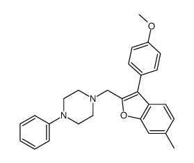 1-[[3-(4-methoxyphenyl)-6-methyl-1-benzofuran-2-yl]methyl]-4-phenylpiperazine结构式