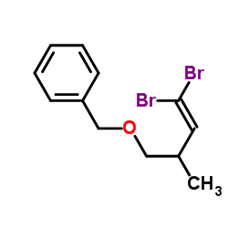 {[(4,4-Dibromo-2-methyl-3-buten-1-yl)oxy]methyl}benzene结构式