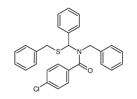 N-benzyl-N-((benzylthio)(phenyl)methyl)-4-chlorobenzamide Structure