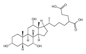 3,7,12-trihydroxy-27-carboxymethylcholestan-26-oic acid Structure