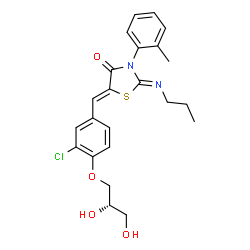 (2Z,5Z)-5-(3-氯-4-((S)-2,3-二羟基丙氧基)苯亚甲基)-2-(丙基亚氨基)结构式