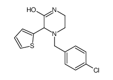 4-[(4-chlorophenyl)methyl]-3-thiophen-2-ylpiperazin-2-one结构式