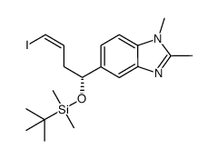 (R,Z)-5-(1-((tert-butyldimethylsilyl)oxy)-4-iodobut-3-en-1-yl)-1,2-dimethyl-1H-benzo[d]imidazole Structure