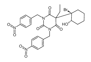 5-((1R,2S)-1-Bromo-2-hydroxy-cyclohexyl)-5-ethyl-1,3-bis-(4-nitro-benzyl)-pyrimidine-2,4,6-trione结构式