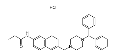 N-[6-(4-Benzhydryl-piperazin-1-ylmethyl)-7,8-dihydro-naphthalen-2-yl]-propionamide; hydrochloride结构式