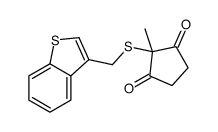 2-(1-benzothiophen-3-ylmethylsulfanyl)-2-methylcyclopentane-1,3-dione结构式