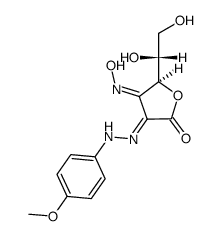 D-erythro-2,3-hexodiulosono-1,4-lactone 2-(p-methoxyphenylhydrazone) 3-oxime结构式