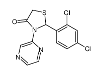 2-(2,4-dichlorophenyl)-3-pyrazin-2-yl-1,3-thiazolidin-4-one Structure