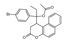 Acetic acid 1-(4-bromo-phenyl)-1-(3-oxo-2,3-dihydro-1H-benzo[f]chromen-1-yl)-propyl ester Structure