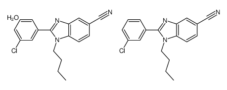 1-butyl-2-(3-chlorophenyl)benzimidazole-5-carbonitrile,hydrate Structure