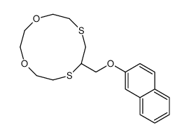 8-(naphthalen-2-yloxymethyl)-1,4-dioxa-7,10-dithiacyclododecane结构式