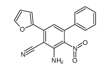 2-amino-6-(furan-2-yl)-3-nitro-4-phenylbenzonitrile Structure