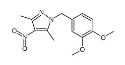 1H-Pyrazole, 1-[(3,4-dimethoxyphenyl)methyl]-3,5-dimethyl-4-nitro结构式