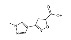 3-(1-Methyl-1H-pyrazol-4-yl)-4,5-dihydro-1,2-oxazole-5-carboxylic acid结构式