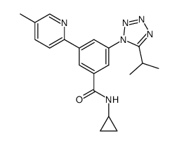 N-cyclopropyl-3-(5-isopropyltetrazol-1-yl) 5-(5-methylpyridin-2-yl)benzamide结构式