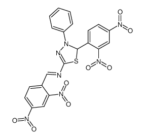 (2,4-dinitro-benzylidene)-[5-(2,4-dinitro-phenyl)-4-phenyl-4,5-dihydro-[1,3,4]thiadiazol-2-yl]-amine Structure