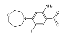 4-fluoro-2-nitro-5-perhydro-1,4-oxazepin-4-yl-phenylamine结构式