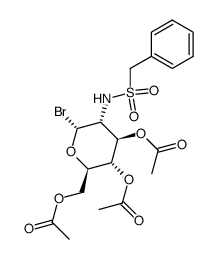 1-Brom-3,4,6-tri-O-acetyl-2-benzylsulfonylamino-2-desoxy-α-D-glucopyranose Structure