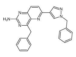 4-benzyl-6-(1-benzyl-1H-pyrazol-4-yl)pyrido[3,2-d]pyrimidin-2-ylamine结构式