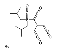 2-[bis(2-methylpropyl)-(oxomethylidene)-λ5-phosphanyl]-3-(2-oxoethenyl)penta-1,4-diene-1,5-dione,rhenium Structure