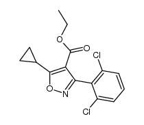 5-环丙基-3-(2,6-二氯苯基)异噁唑-4-羧酸乙酯结构式