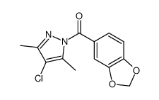1-(1,3-Benzodioxol-5-ylcarbonyl)-4-chloro-3,5-dimethyl-1H-pyrazole结构式