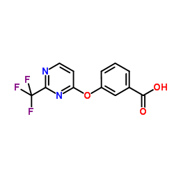 3-{[2-(Trifluoromethyl)-4-pyrimidinyl]oxy}benzoic acid Structure