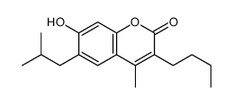 3-butyl-7-hydroxy-4-methyl-6-(2-methylpropyl)chromen-2-one Structure