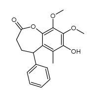 8,9-Dimethoxy-7-hydroxy-6-methyl-5-phenyl-2-oxo-2,3,4,5-tetrahydro-1-benzoxepin结构式