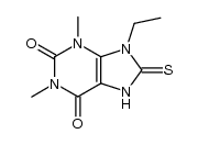 9-ethyl-1,3-dimethyl-8-thio-uric acid Structure