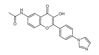 2-[(4-imidazol-1-yl)-phenyl]-3-hydroxy-6-acetamido-4H-1-benzopyran-4-one结构式