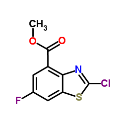 Methyl 2-chloro-6-fluoro-1,3-benzothiazole-4-carboxylate结构式